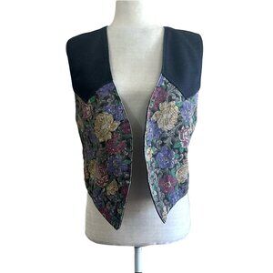 Handmade Vintage 90s Deniim Floral Crop Vest